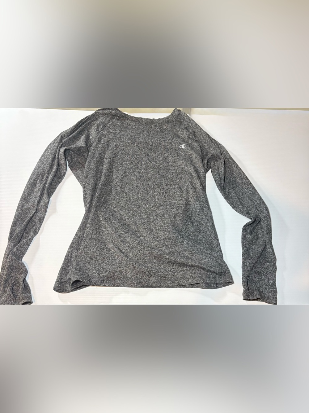 Champion Gray Heather Long Sleeve Athletic Top